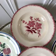Set of 6 mismatched hollow plates longchamp and hbcm model mulhouse years 40-50