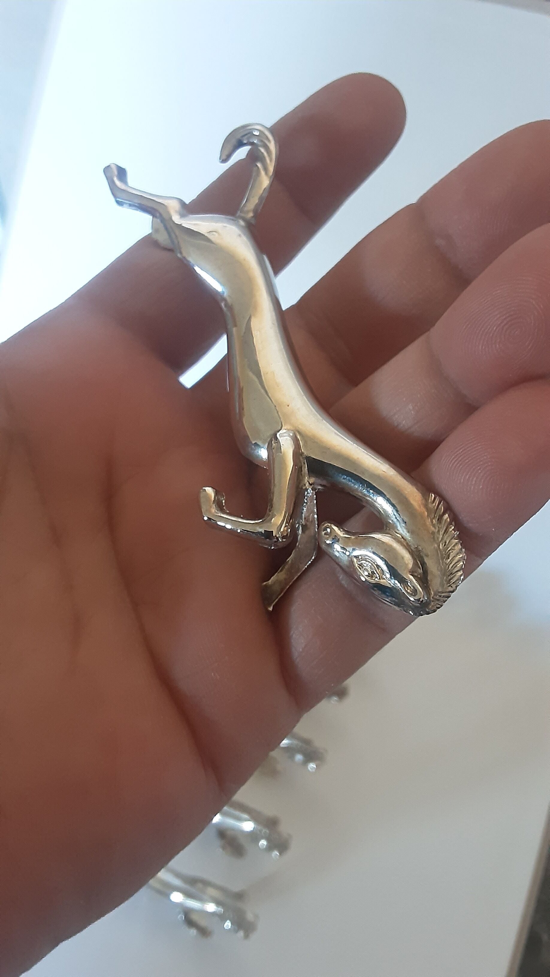Set de 6 portes couteaux chevaux en chrome argenté- vintage