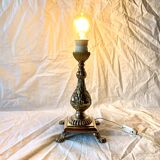Old golden brass lamp base