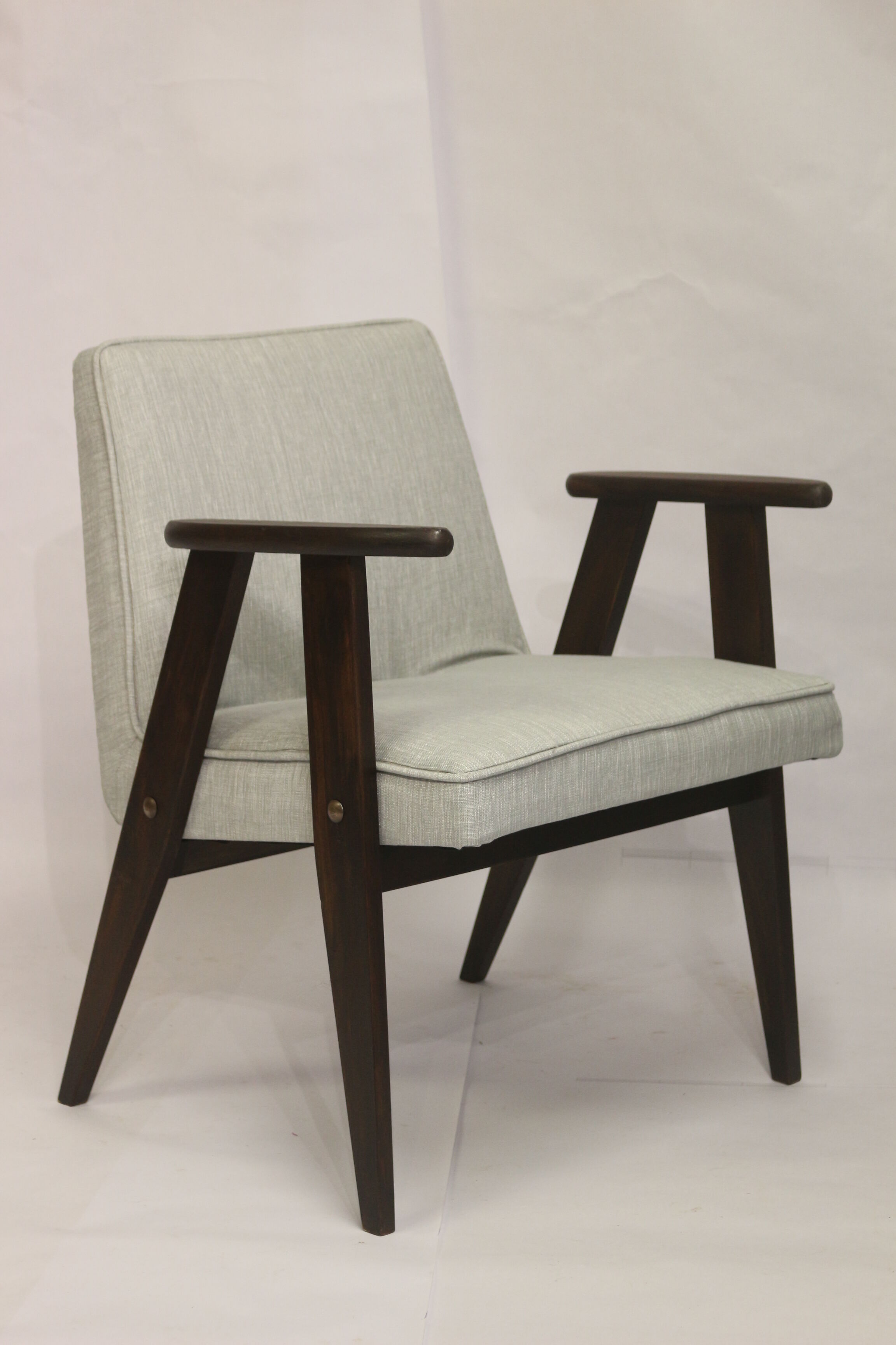 Armchair Bunny Type 300-177, 1960s antique gray fabric.