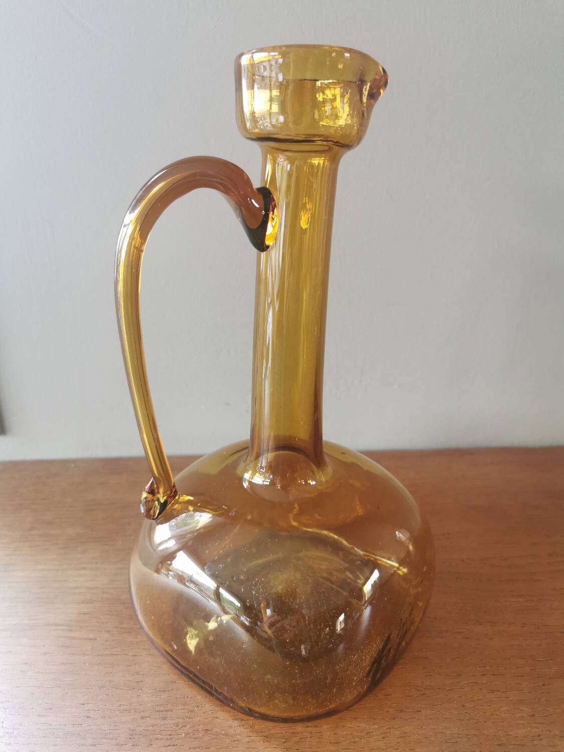 Vintage mouth-blown glass carafe
