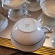 8 porcelain cups from Limoges – gold trim – 1950s