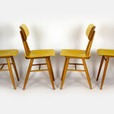 Set of 4 vintage wooden dining chairs from Ton 1960s