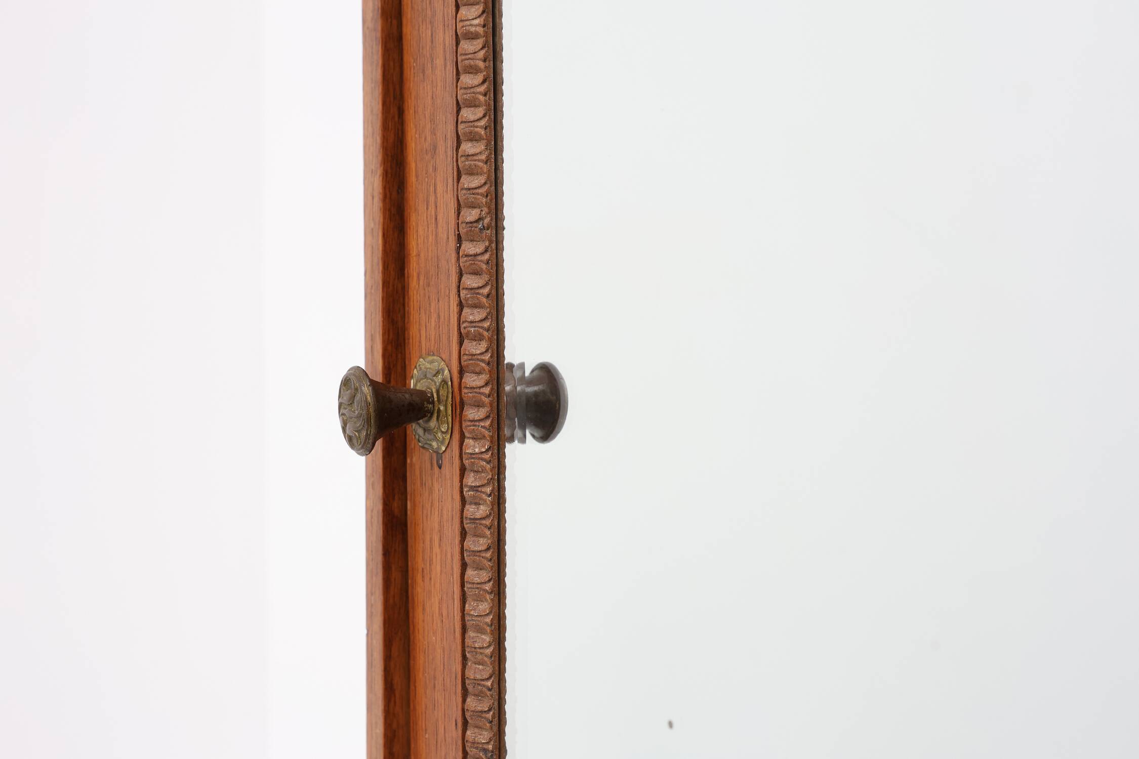 Wooden Wall‑Mounted Shaving Cabinet with Drawer, Belgium, circa 1920
