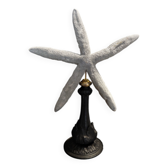 Cabinet of Curiosities blue starfish linckia laevigata on pedestal