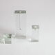 Glass block candlesticks and solifleur vase by Walther glass, Germany 1960s.