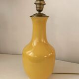 Pied de lampe porcelaine jaune
