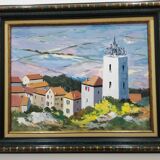 Tableau huile sur toile de "Roger NEDELEC " Ménerbes" 50x65 cm