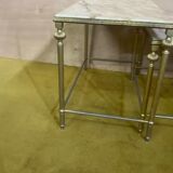 Brass and marble trundle table