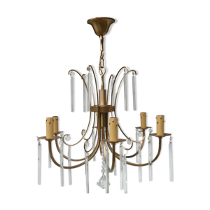 Lustre métal doré pampilles