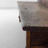 Early 1900s Art Populaire French fermette bench