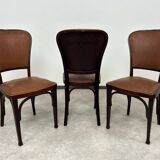 Set of 3 dining chairs by Gustav Siegel for J&J Kohn