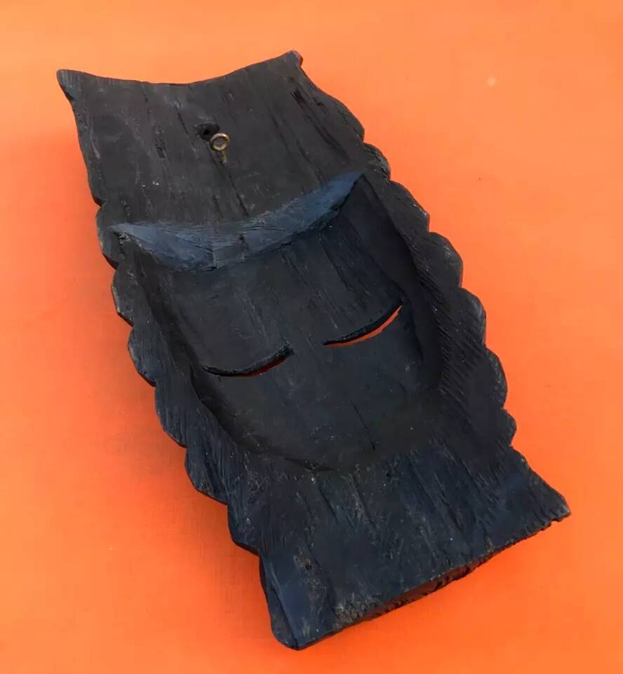 African Face Hanging Mask Ebony Wood