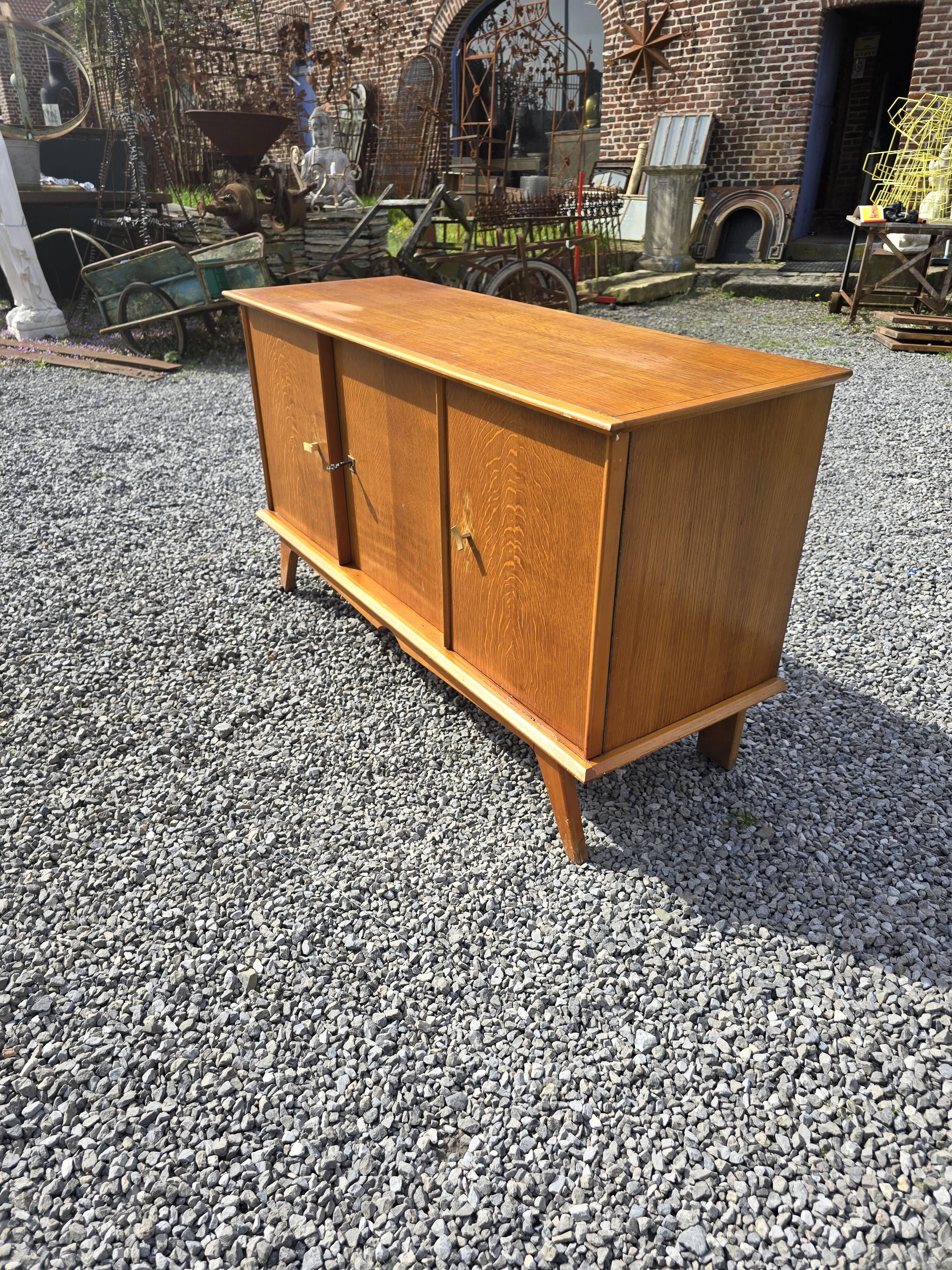 Vintage 3-door sideboard from the 60s in oak