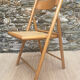 80s wooden and cane folding chair