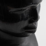 Pair of African busts carved in ironwood / ebony / vintage / book clamps