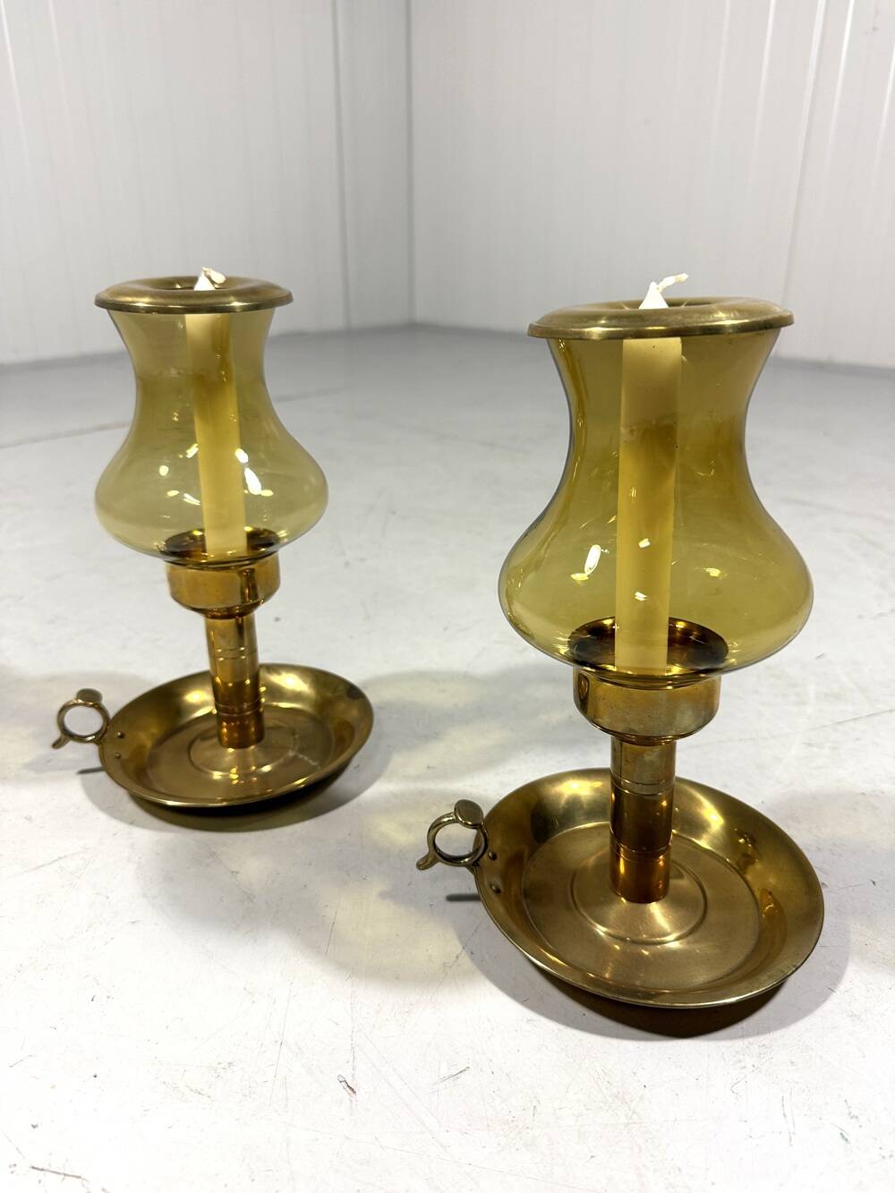 Peter Jensen Copenhagen brass candle holders Denmark 1960’s