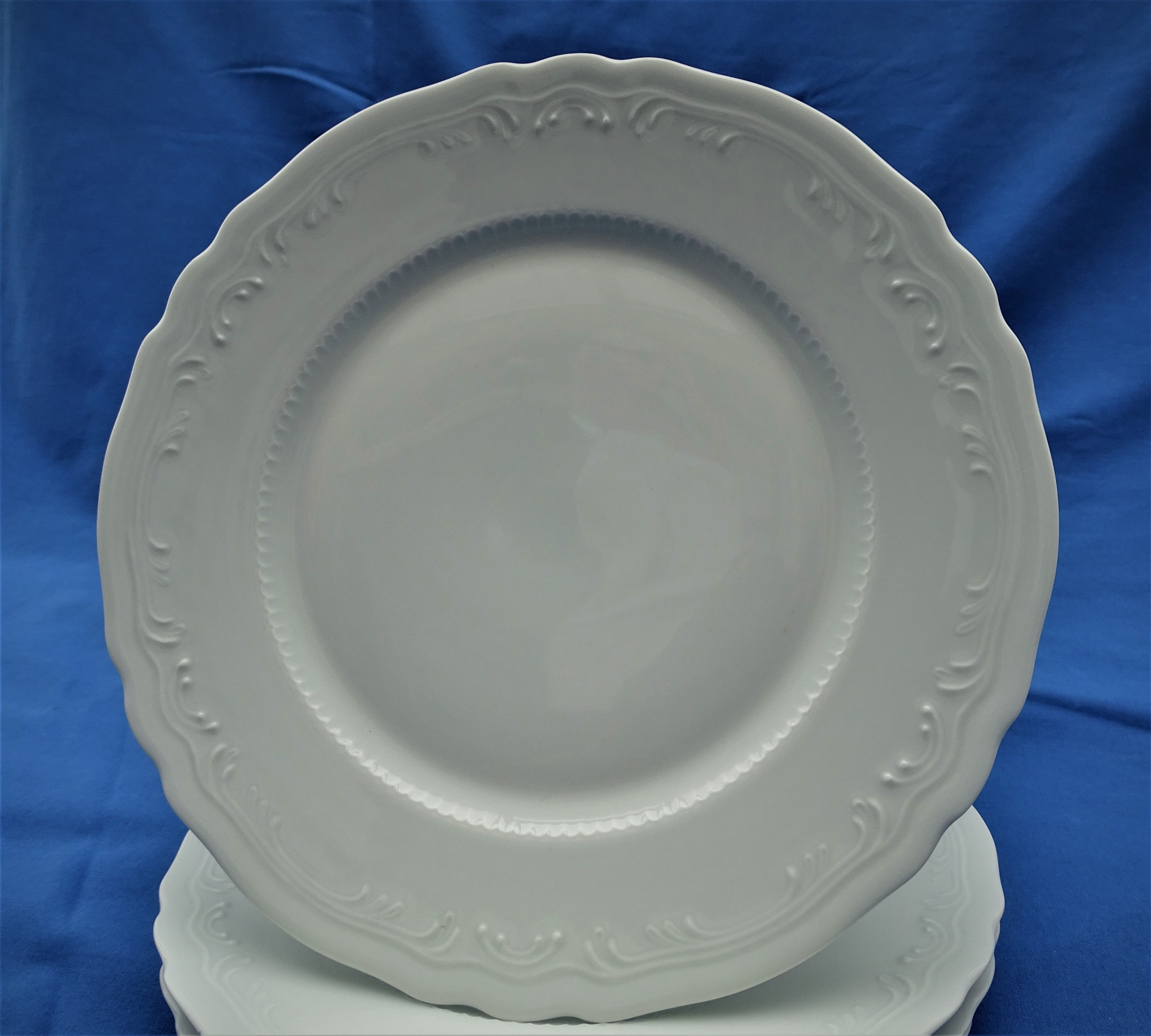 4 White de-serve plates Limoges