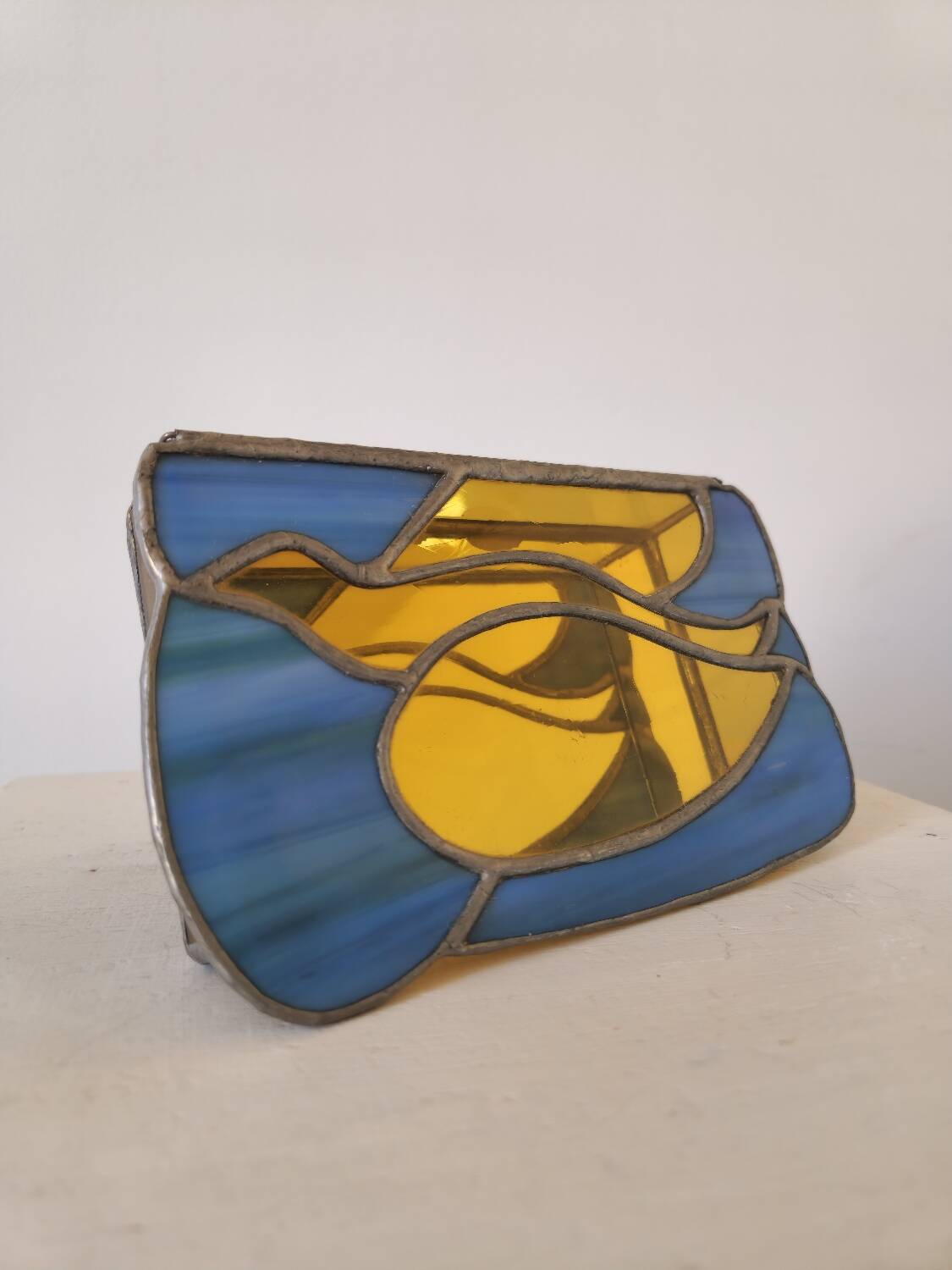1950s stained glass jewelry box