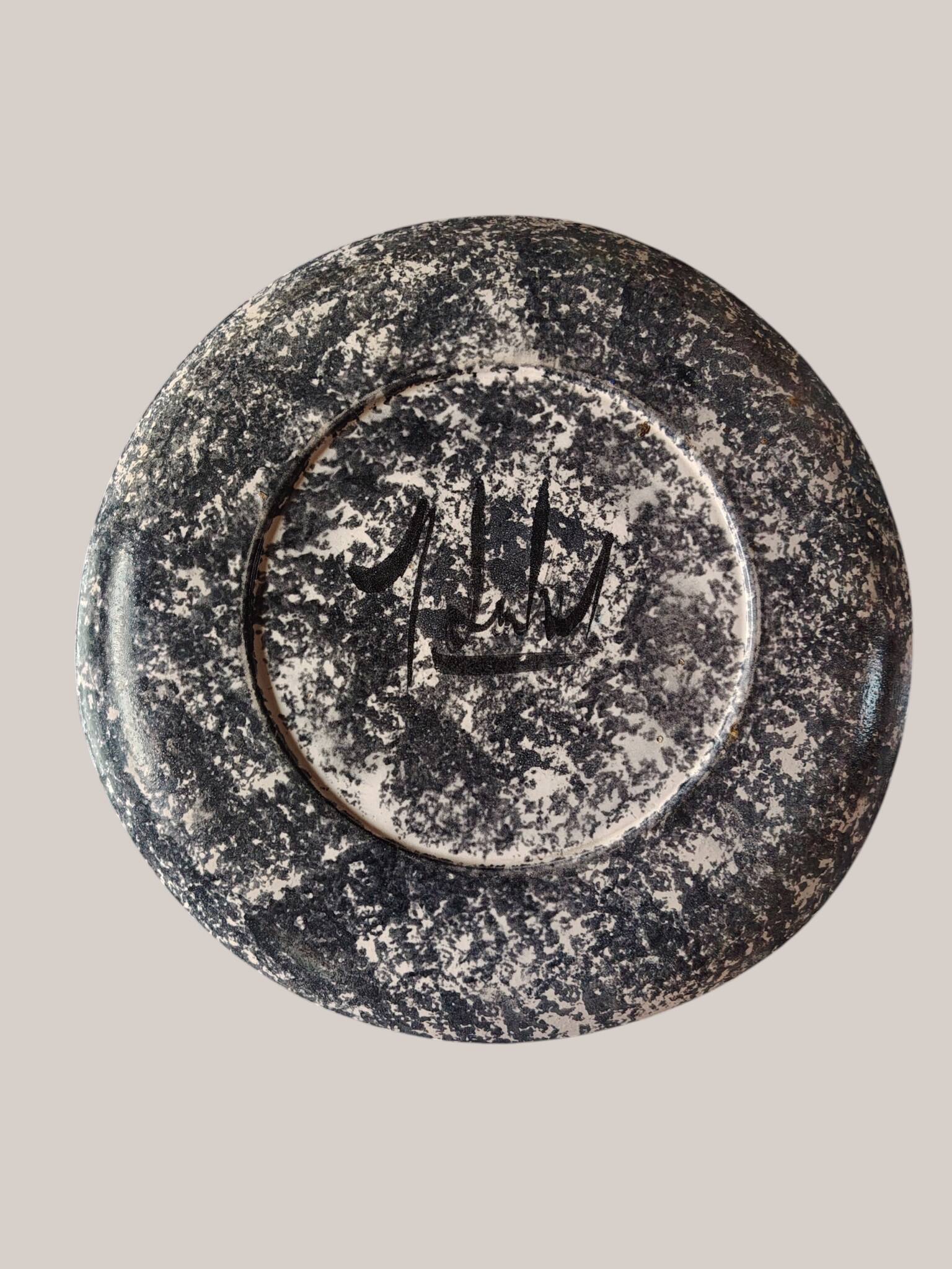 Decorative ceramic plate from Vallauris - Jean Jalu - Bird Decoration St