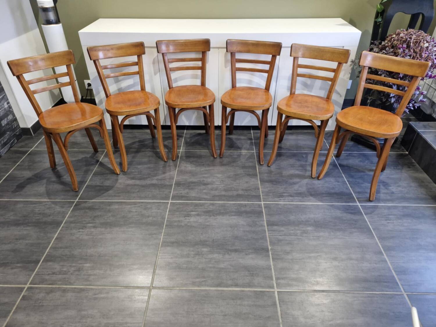 6 Baumann bistro chairs, 1960s