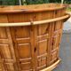 Vintage brutalist bar counter in solid wood from the 1980s.