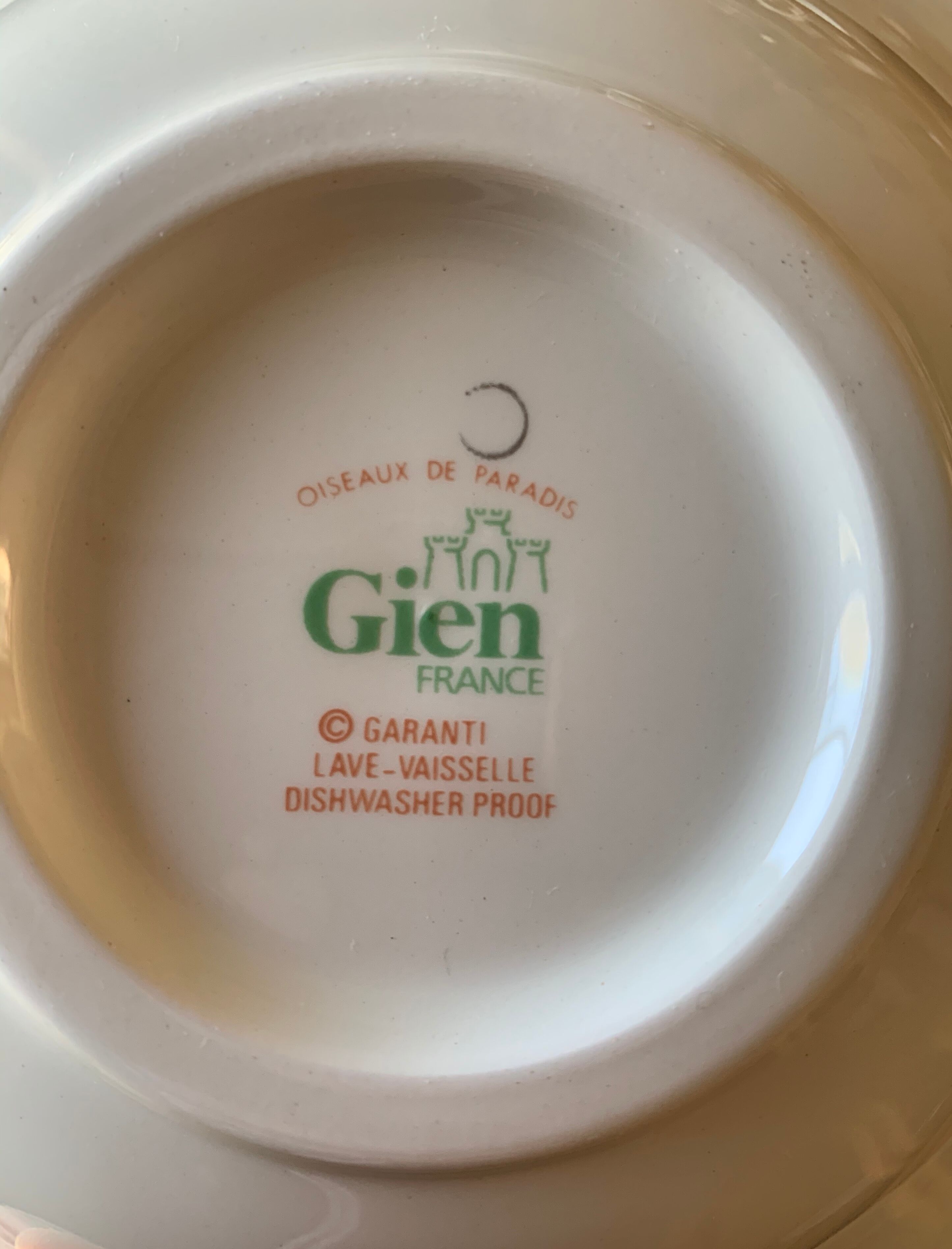 Gien hollow plate bird of paradise