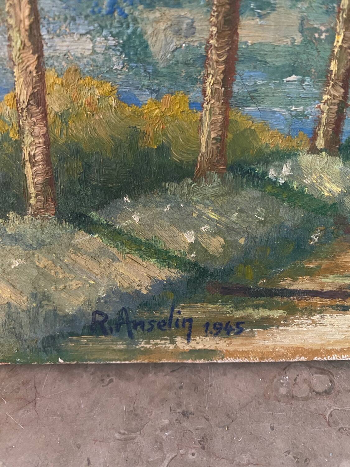 Country landscape signed from 1945