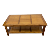 Coffee table 2 floors solid wood and pointed bamboo