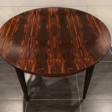 Table ronde extensible scandinave en palissandre, années 1960