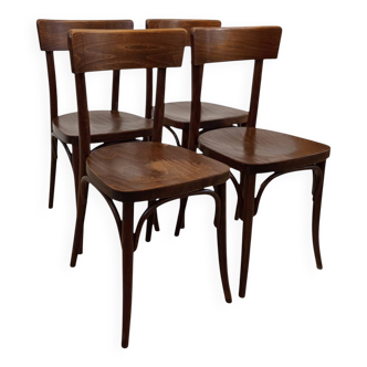 Set of 4 bistro chairs attributed to Thonet – Czechoslovakia