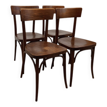 Suite de 4 chaises bistrot attribuées à Thonet – Tchécoslovaquie