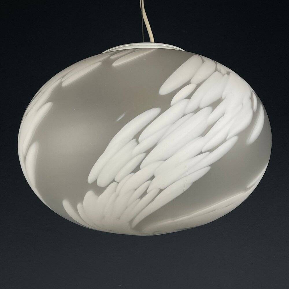 Vintage Murano glass swirling pendant lamp, Murano, Italy, 1970s.