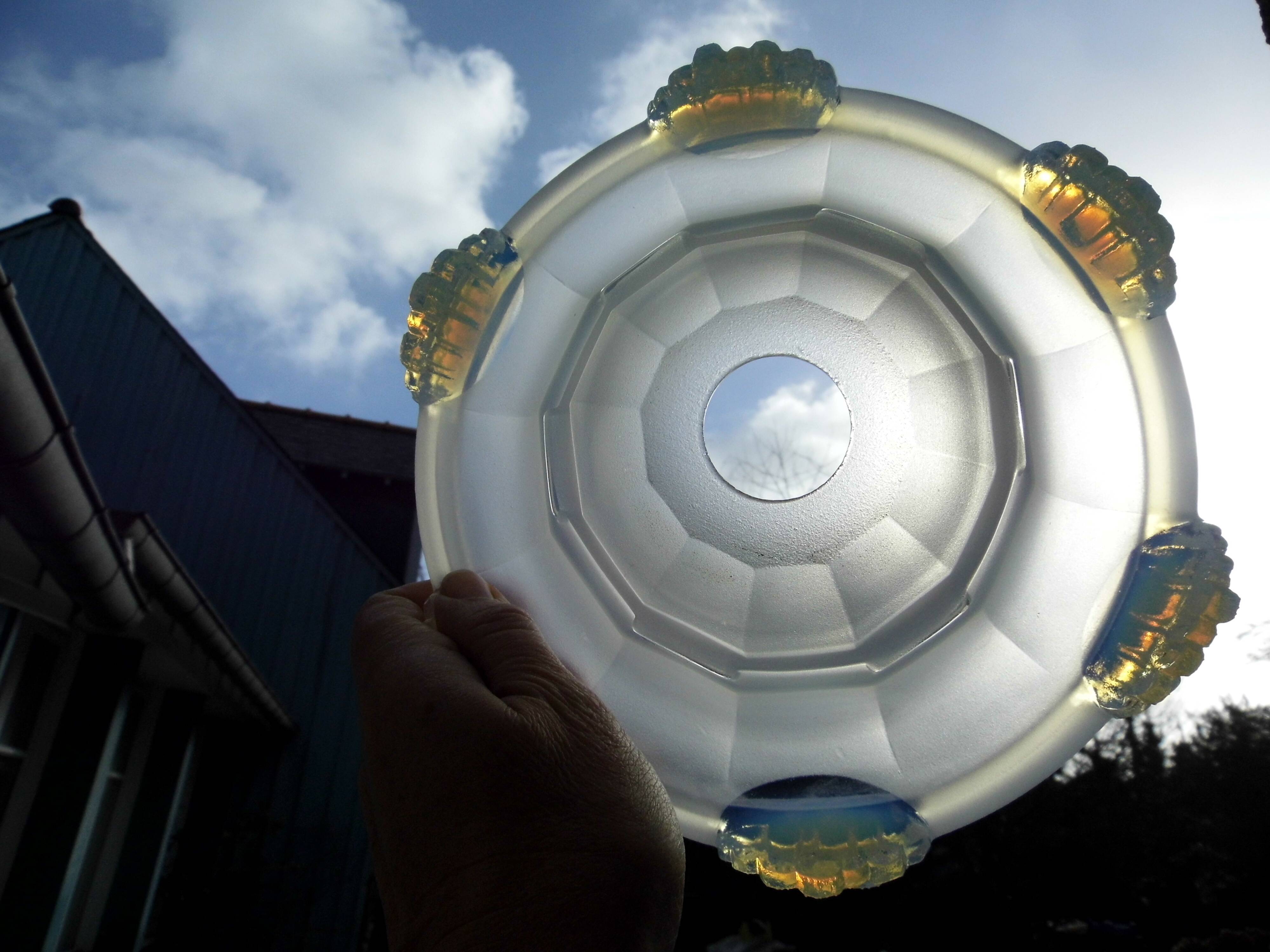 Art Deco chandelier, 4 arms of light, opalescent Ezan glasses