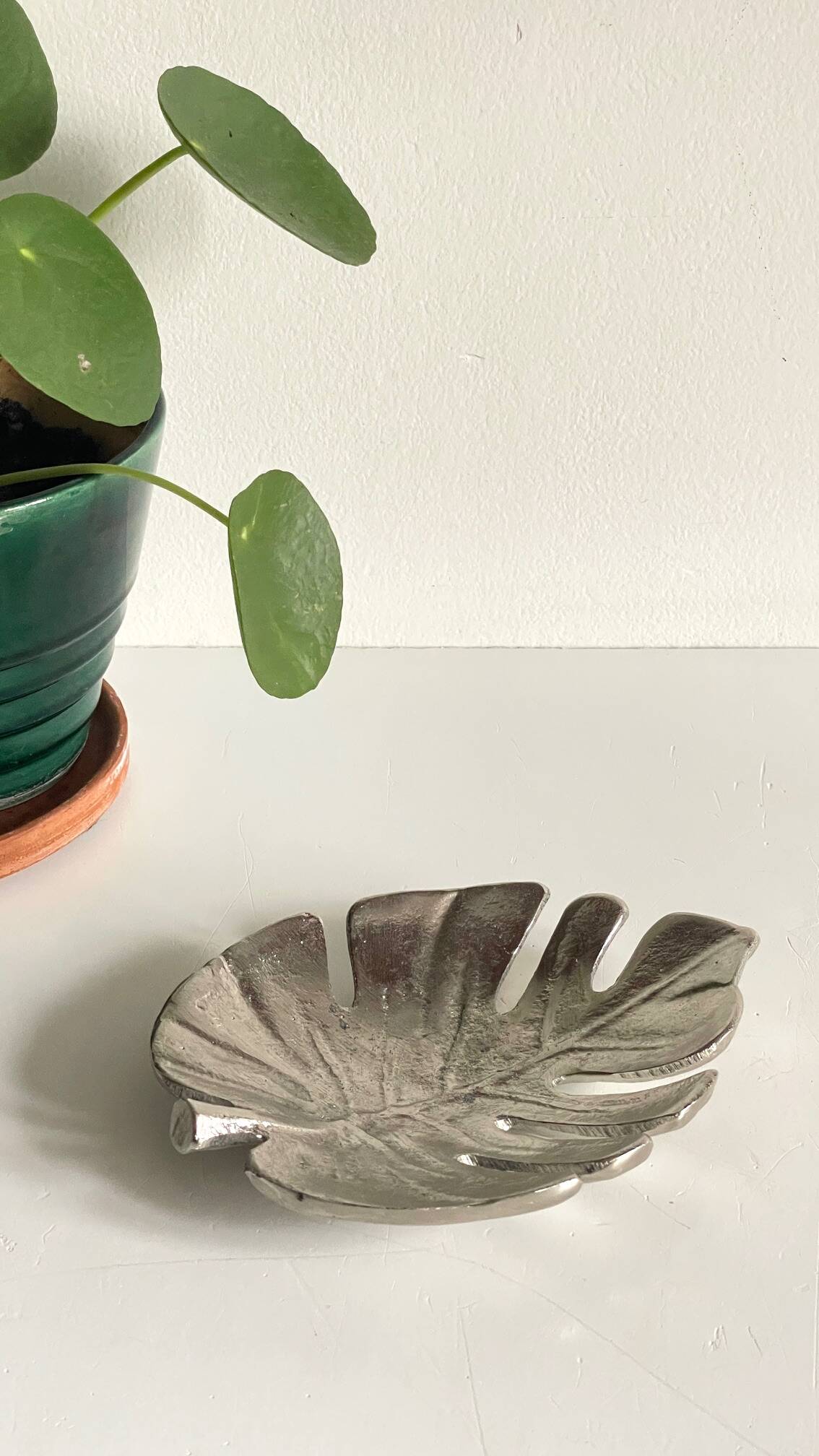 Leaf-shaped metal pocket emptier