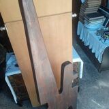 Totem Brutalist sculpture, solid wood on base