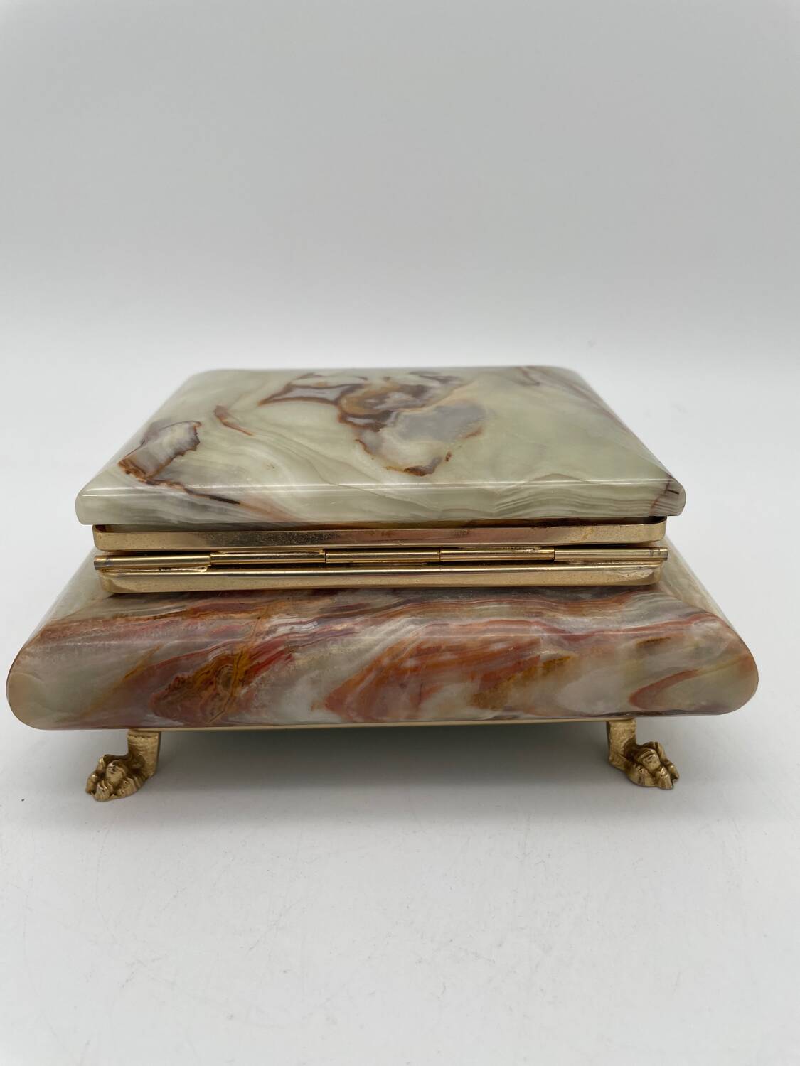 Gold onyx claw jewelry box