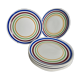 Dessert set, six dessert plates in Gien earthenware, 19 cm