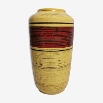 Vase West Germany keramik jaune et rouge