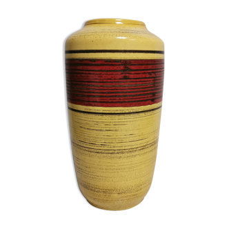 Vase West Germany keramik jaune et rouge