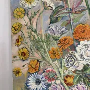 Bouquet in the light, oil on paper by Maurice Bouillot 1949