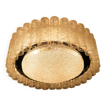 60's mid century doria ice glass light ceiling fixture with 32 glass tubes