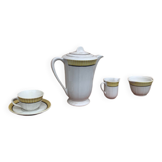 Old coffee service with yellow decor