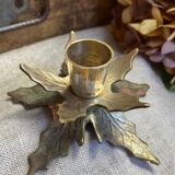 Brass leaf candle holder