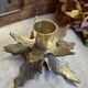 Brass leaf candle holder