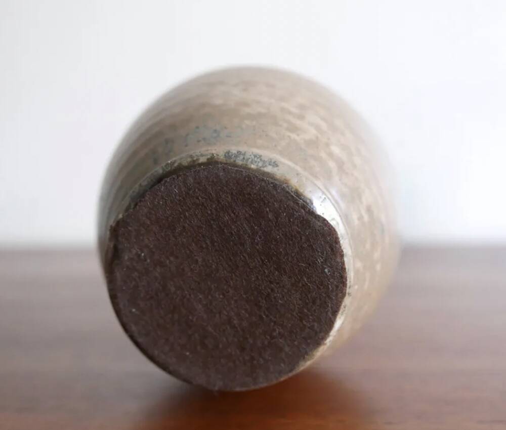 Brown ceramic vase with a long neck, 1950s.