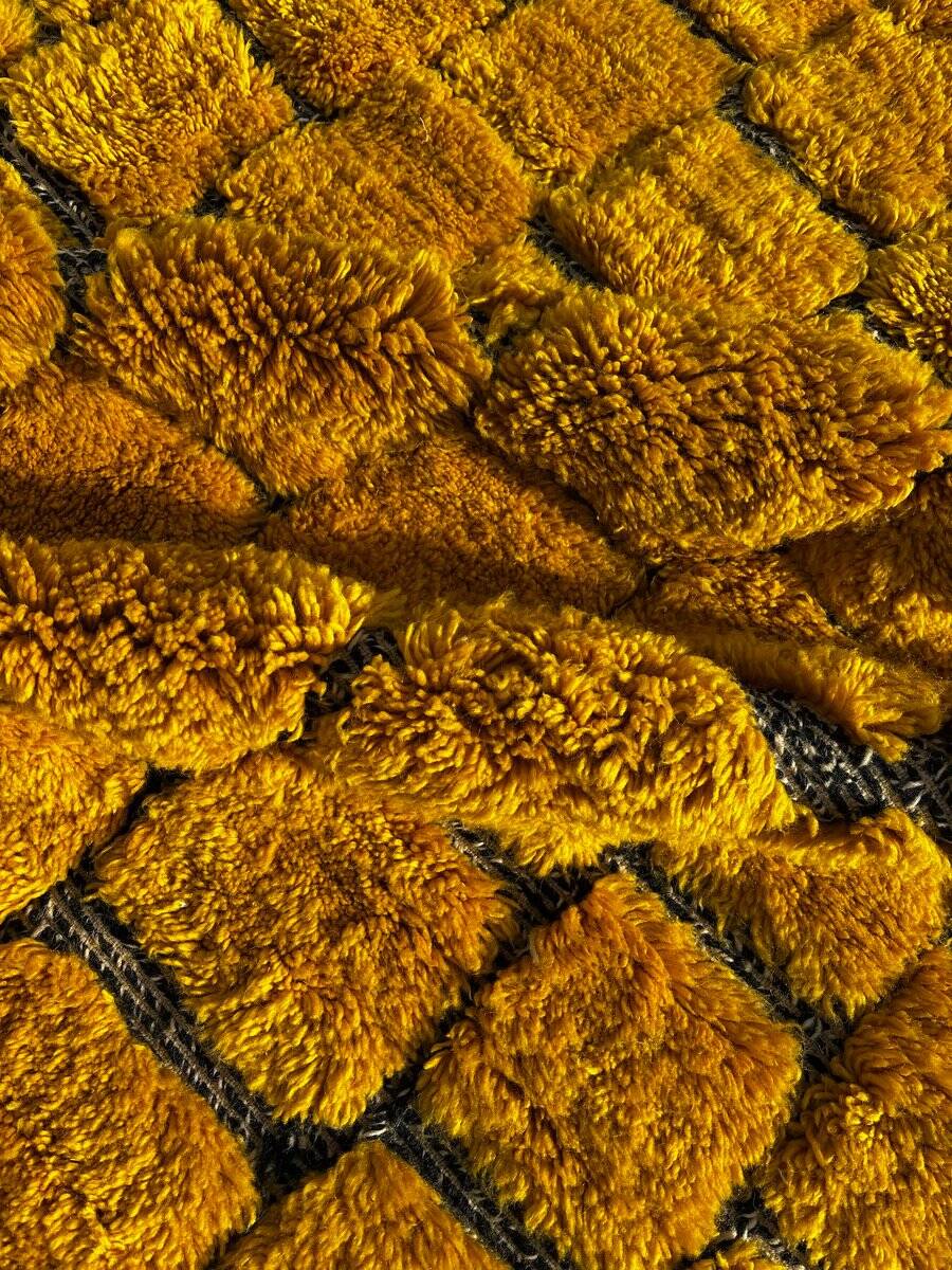 Moroccan wool Berber rug yellow rug