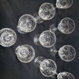 10 anciens verres a eau en cristal taillé art déco saint louis / baccarat