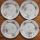 4 porcelain dessert plates decorated with flowers Bernardaud Limoges