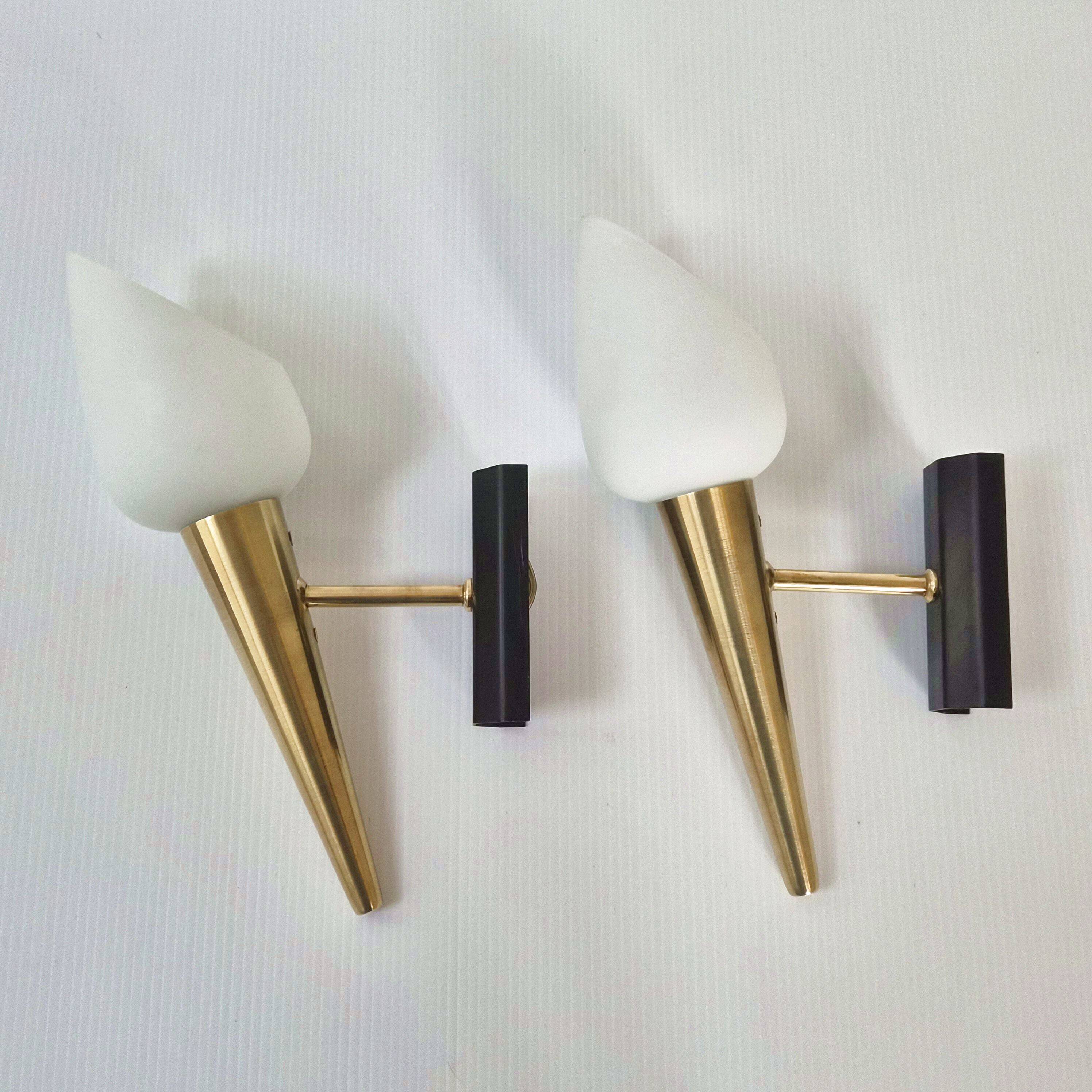 Pair of vintage wall lights from the 1950s.